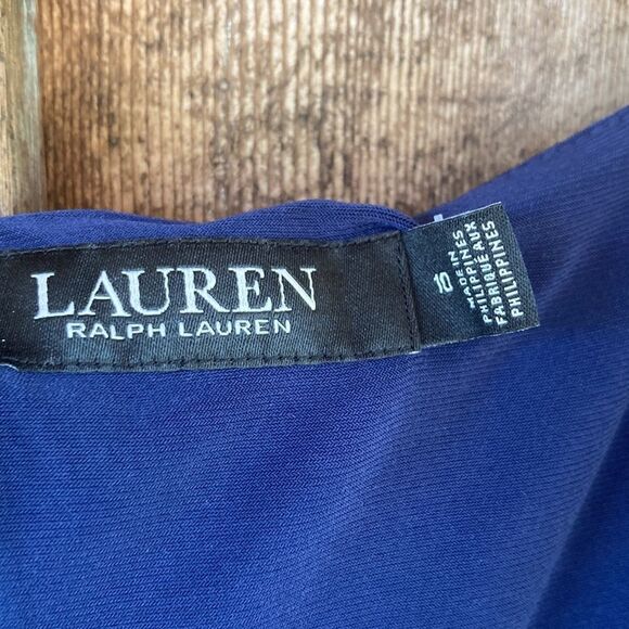 Lauren Ralph Lauren Miralavia Fit & Flare Navy Jersey Stretch Dress- twist waist - Picture 5 of 16